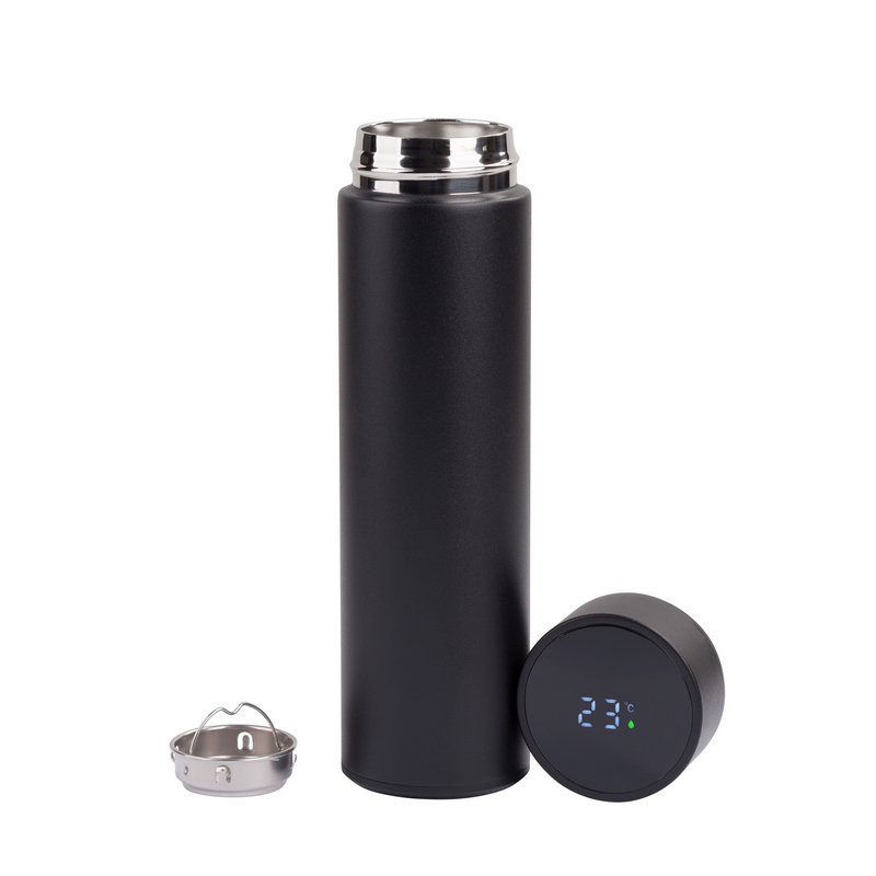 Термос с датчиком температуры, с ситечком, 500мл, без рисунка TDA-4309M