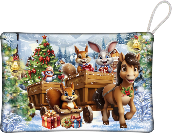 Новогодний подарок Текстиль Подушка- конфетница Новогоднее приключение 1200 г