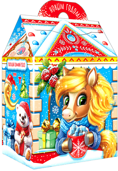 Новогодний подарок Картон МГК Домик Вкусняшка 400 г