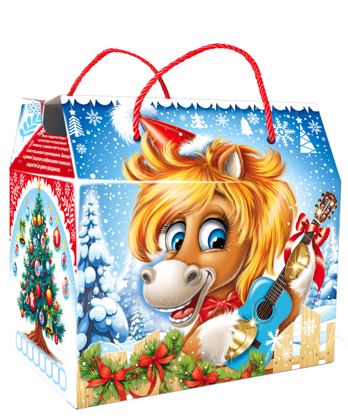 Новогодний подарок Картон МГК Сумочка Гитарист 800 г