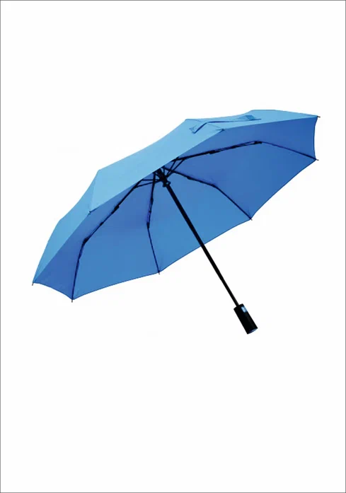 Зонт складной синий с логотипом