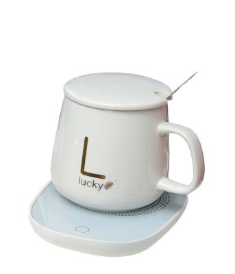КРУЖКА C ПОДОГРЕВОМ LUCKY 380 МЛ БЕЛАЯ