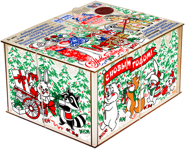 Новогодний подарок Фанера Посылка 1200 г