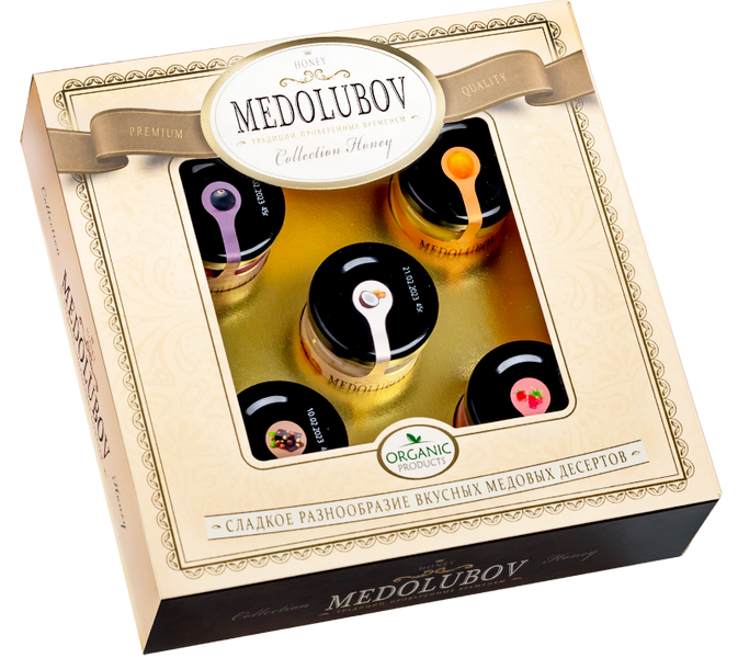 Подарочная упаковка меда ассорти 40мл (5шт)