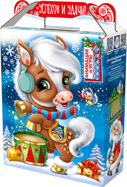 Новогодний подарок Картон МГК Подарок Оливия и Оливер 700 г