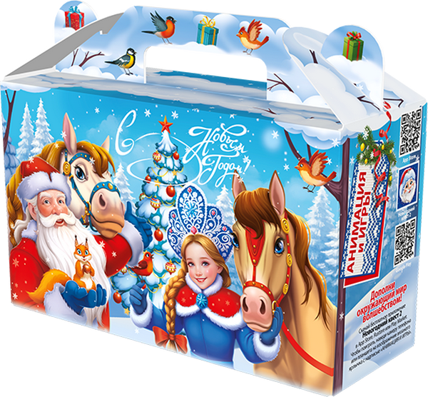 Новогодний подарок Картон Хром-эрзац Подарочек Малый Зимняя прогулка 400 г