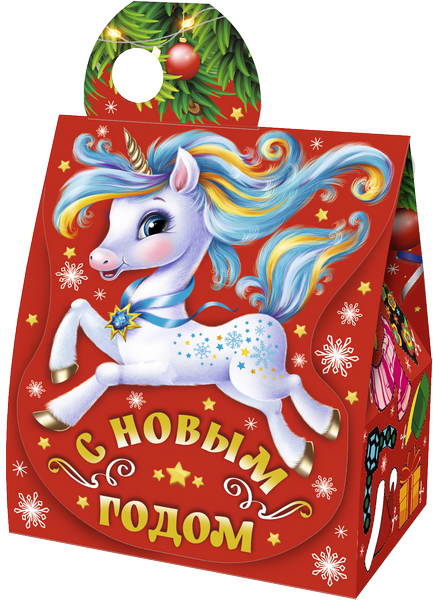 Новогодний подарок Картон Хром-эрзац Единорожка 400 г