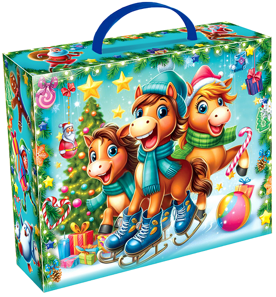 Новогодний подарок Картон МГК Чемоданчик Фигуристы 800 г
