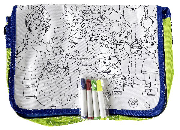 Упаковка Прочее  Сумка на плечо - раскраска с детьми+4 маркера
