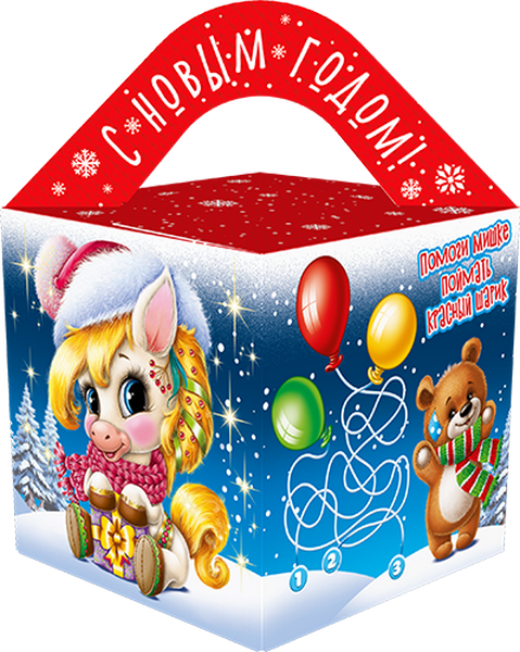 Новогодний подарок Картон Хром-эрзац Кубик Большой Оливия и Оливер 500 г