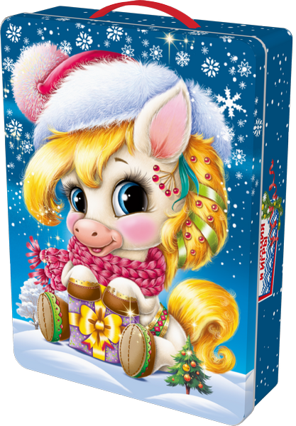 Новогодний подарок Жесть Портфель Оливия и Оливер 600 г