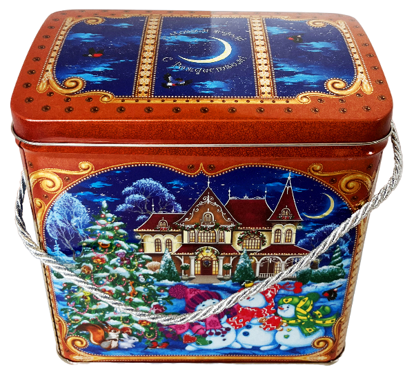 Новогодний подарок Жесть Зимний сундучок 700г