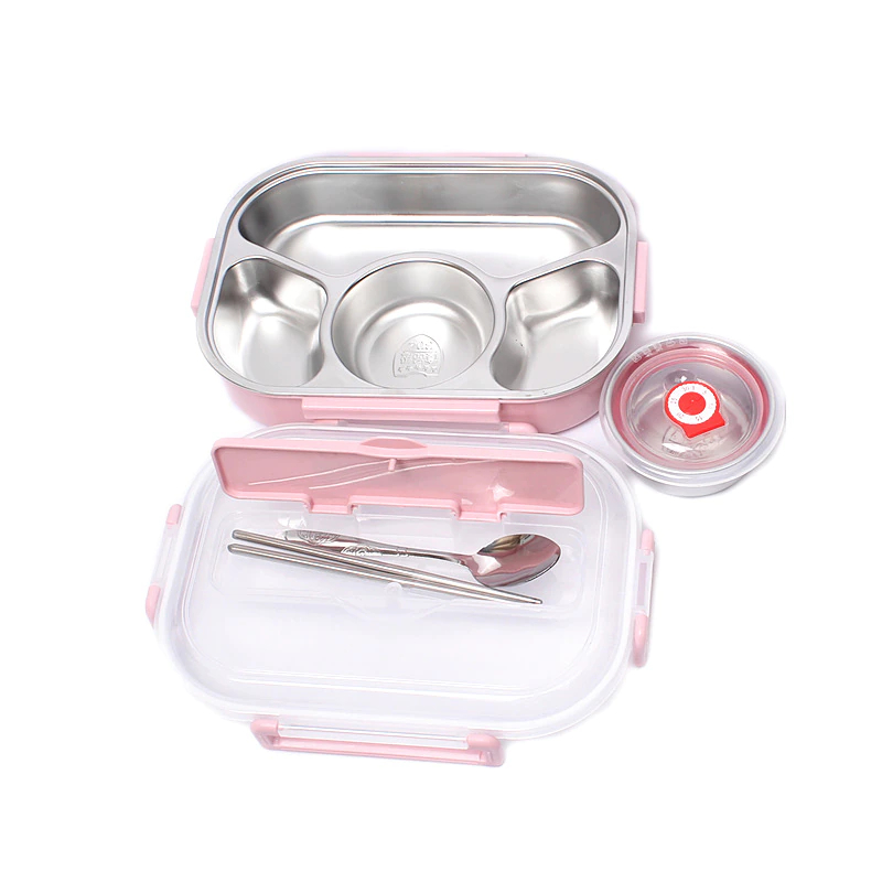 Ланч-бокс 4 отделения, НЕРЖАВЕЙКА, CX-788, цвет фиолетовый, кор/36шт TDA-4652