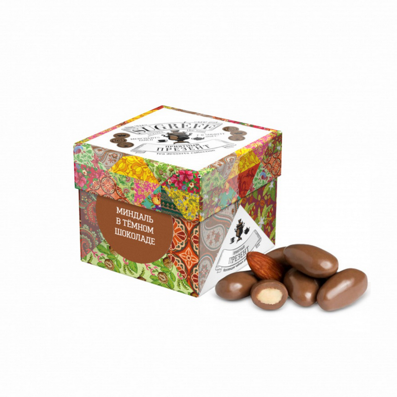 Приятный презент с миндалём в тёмном шоколаде