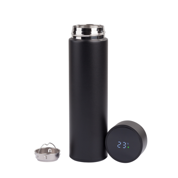 Термос с датчиком температуры, с ситечком, 500мл, без рисунка TDA-4309M интернет магазин karuselpodarkov.ru