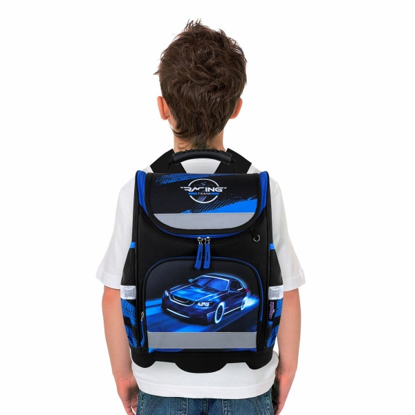 Ранец ЮНЛАНДИЯ WISE, 1 отделение, 3 кармана, устойчивое дно, "Speed race" интернет магазин karuselpodarkov.ru