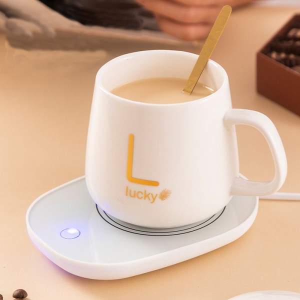КРУЖКА C ПОДОГРЕВОМ LUCKY 380 МЛ БЕЛАЯ