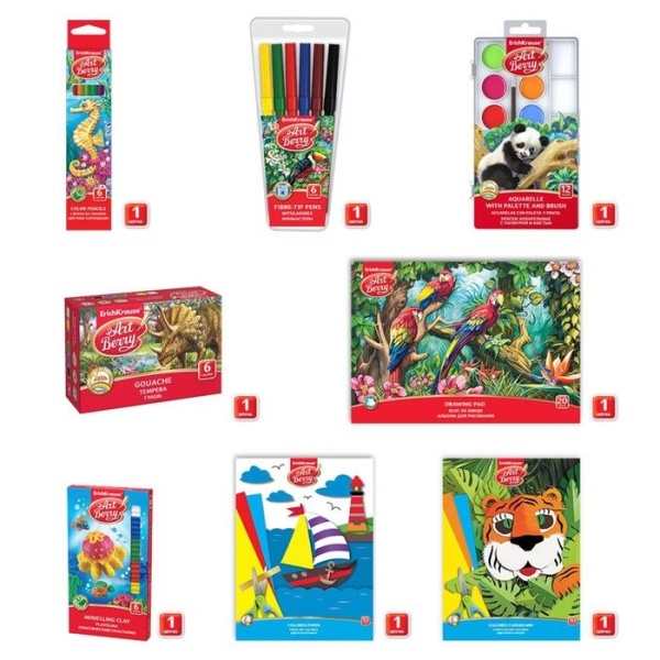 Набор первоклассника ErichKrause, 43 предмета, КЛАССНЫЙ, микс интернет магазин karuselpodarkov.ru