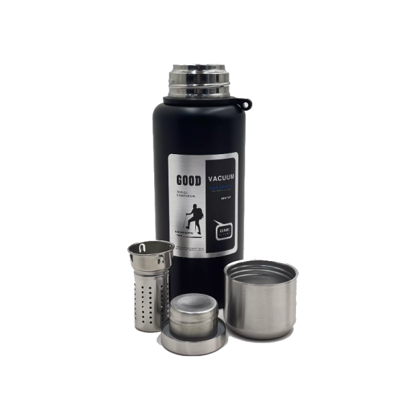 Термос универсальный, металлический корпус, с чашкой, цвет черный интернет магазин karuselpodarkov.ru