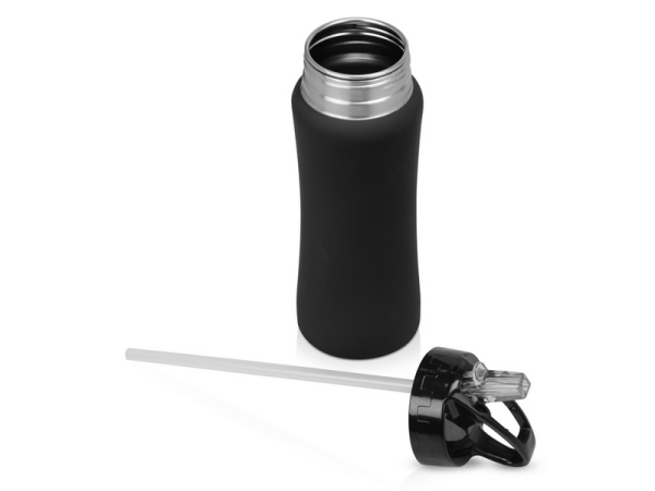 Бутылка спортивная из стали Коста-Рика, 600 мл черная