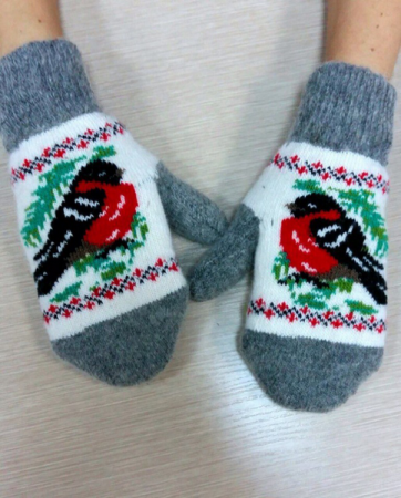 Варежки женские, ангора. 