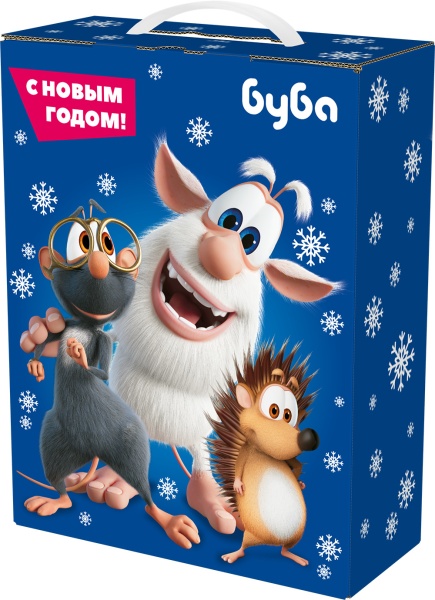 Упаковка Картон Коробка Подарочная МАЛАЯ с пластиковой ручкой Буба интернет магазин karuselpodarkov.ru