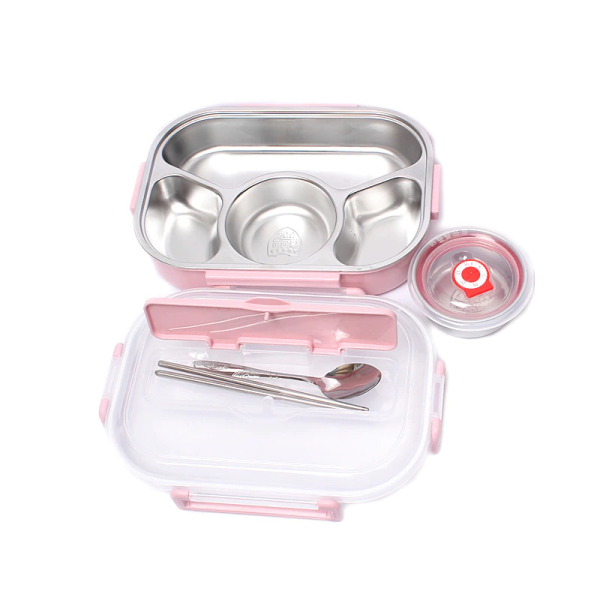 Ланч-бокс 4 отделения, НЕРЖАВЕЙКА, CX-788, цвет фиолетовый, кор/36шт TDA-4652 интернет магазин karuselpodarkov.ru